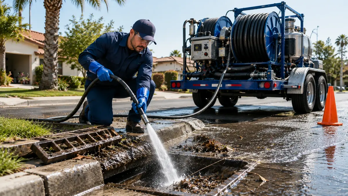 Storm Drain Hydro Jet Cleaning in Porter Ranch